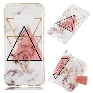Inverted Triangle Powder Soft TPU Marble Pattern Phone Case for Samsung Galaxy S10e(5.8 inch)