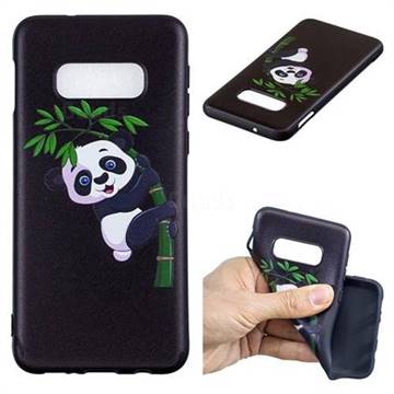 Bamboo Panda 3D Embossed Relief Black Soft Back Cover for Samsung Galaxy S10e(5.8 inch)