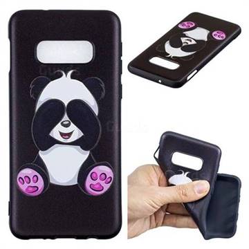 Lovely Panda 3D Embossed Relief Black Soft Back Cover for Samsung Galaxy S10e(5.8 inch)