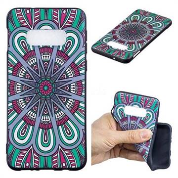 Mandala 3D Embossed Relief Black Soft Back Cover for Samsung Galaxy S10e(5.8 inch)