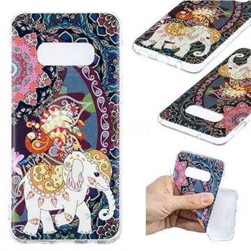 Totem Flower Elephant Super Clear Soft TPU Back Cover for Samsung Galaxy S10e(5.8 inch)