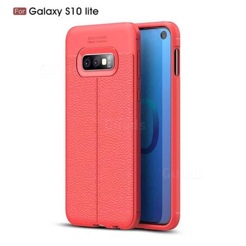 Luxury Auto Focus Litchi Texture Silicone TPU Back Cover for Samsung Galaxy S10e(5.8 inch) - Red