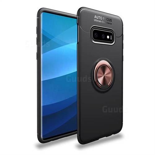 Auto Focus Invisible Ring Holder Soft Phone Case for Samsung Galaxy S10e(5.8 inch) - Black Gold
