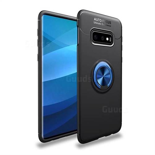 Auto Focus Invisible Ring Holder Soft Phone Case for Samsung Galaxy S10e(5.8 inch) - Black Blue