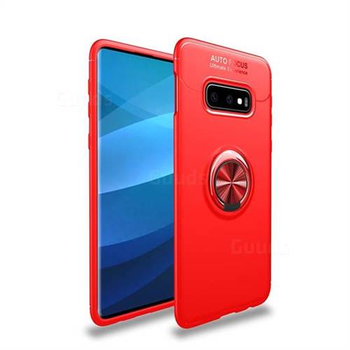 Auto Focus Invisible Ring Holder Soft Phone Case for Samsung Galaxy S10e(5.8 inch) - Red