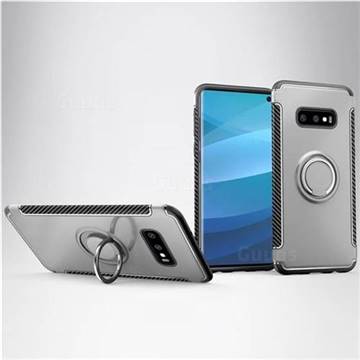Armor Anti Drop Carbon PC + Silicon Invisible Ring Holder Phone Case for Samsung Galaxy S10e (5.8 inch) - Silver