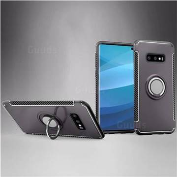 Armor Anti Drop Carbon PC + Silicon Invisible Ring Holder Phone Case for Samsung Galaxy S10e (5.8 inch) - Grey