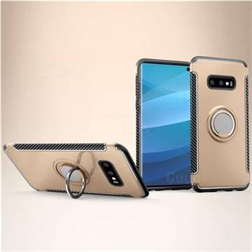 Armor Anti Drop Carbon PC + Silicon Invisible Ring Holder Phone Case for Samsung Galaxy S10e (5.8 inch) - Champagne
