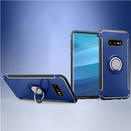 Armor Anti Drop Carbon PC + Silicon Invisible Ring Holder Phone Case for Samsung Galaxy S10e (5.8 inch) - Sapphire