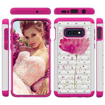 Watercolor Studded Rhinestone Bling Diamond Shock Absorbing Hybrid Defender Rugged Phone Case Cover for Samsung Galaxy S10e (5.8 inch)