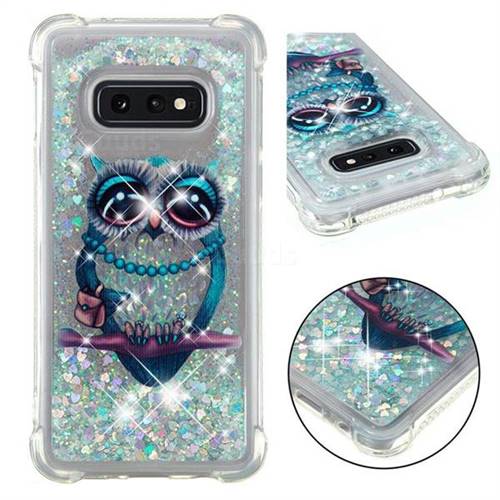 Sweet Gray Owl Dynamic Liquid Glitter Sand Quicksand Star TPU Case for Samsung Galaxy S10e (5.8 inch)