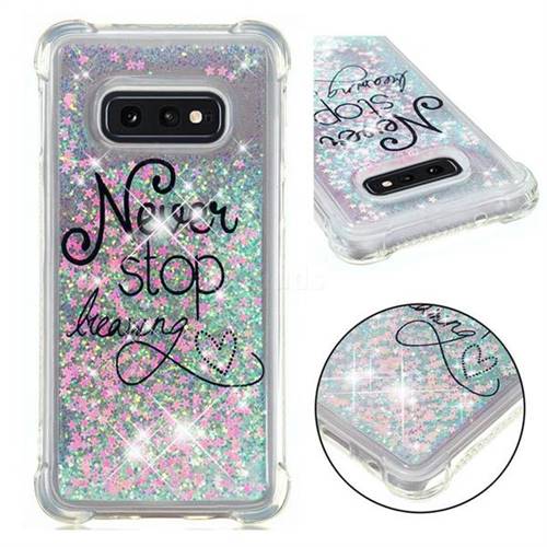 Never Stop Dreaming Dynamic Liquid Glitter Sand Quicksand Star TPU Case for Samsung Galaxy S10e (5.8 inch)