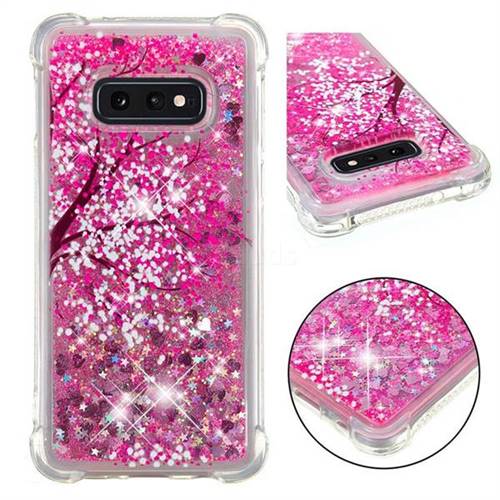 Pink Cherry Blossom Dynamic Liquid Glitter Sand Quicksand Star TPU Case for Samsung Galaxy S10e (5.8 inch)