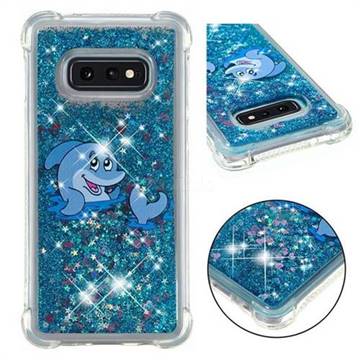 Happy Dolphin Dynamic Liquid Glitter Sand Quicksand Star TPU Case for Samsung Galaxy S10e (5.8 inch)