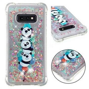 Three Pandas Dynamic Liquid Glitter Sand Quicksand Star TPU Case for Samsung Galaxy S10e (5.8 inch)