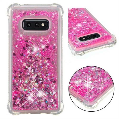 Dynamic Liquid Glitter Sand Quicksand TPU Case for Samsung Galaxy S10e (5.8 inch) - Pink Love Heart