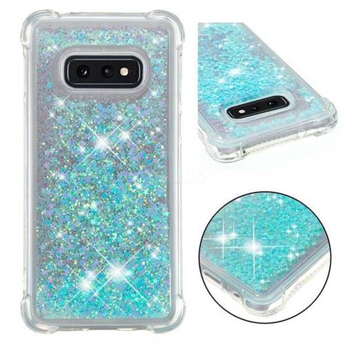 Dynamic Liquid Glitter Sand Quicksand TPU Case for Samsung Galaxy S10e (5.8 inch) - Silver Blue Star