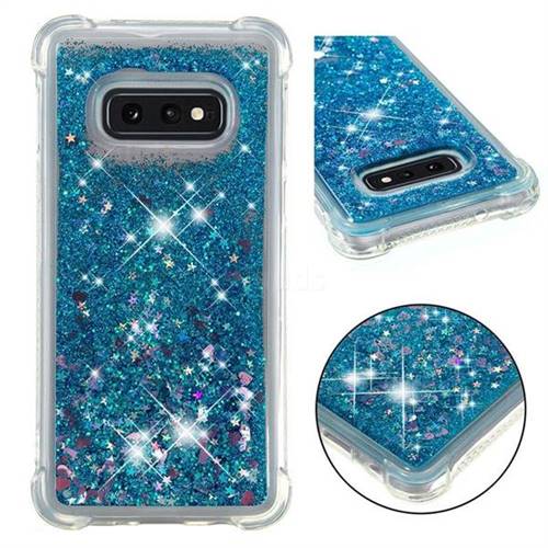 Dynamic Liquid Glitter Sand Quicksand TPU Case for Samsung Galaxy S10e (5.8 inch) - Blue Love Heart