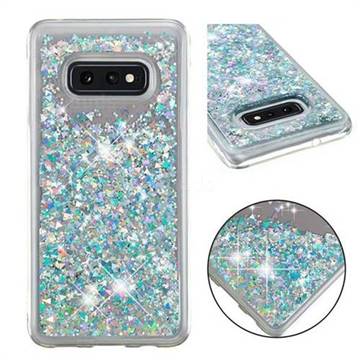 Dynamic Liquid Glitter Quicksand Sequins TPU Phone Case for Samsung Galaxy S10e (5.8 inch) - Silver