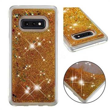 Dynamic Liquid Glitter Quicksand Sequins TPU Phone Case for Samsung Galaxy S10e (5.8 inch) - Golden