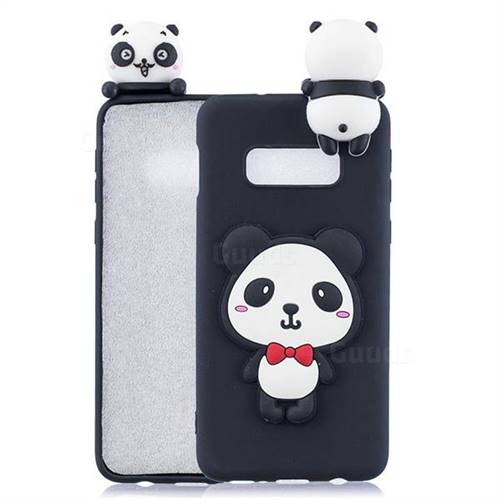 Red Bow Panda Soft 3D Climbing Doll Soft Case for Samsung Galaxy S10e (5.8 inch)