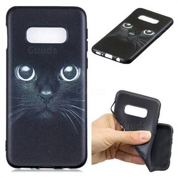 Bearded Feline 3D Embossed Relief Black TPU Cell Phone Back Cover for Samsung Galaxy S10e (5.8 inch)