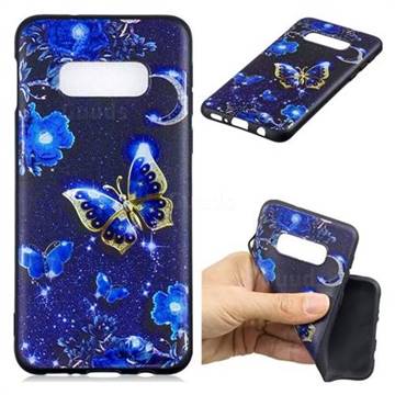 Phnom Penh Butterfly 3D Embossed Relief Black TPU Cell Phone Back Cover for Samsung Galaxy S10e (5.8 inch)