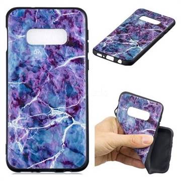 Marble 3D Embossed Relief Black TPU Cell Phone Back Cover for Samsung Galaxy S10e (5.8 inch)