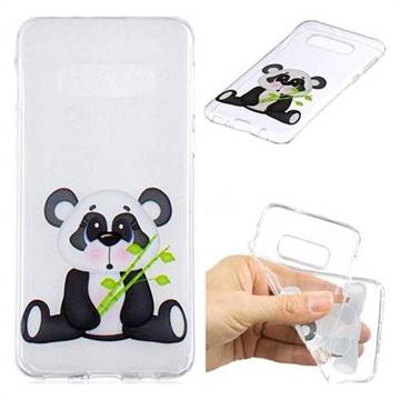 Bamboo Panda Clear Varnish Soft Phone Back Cover for Samsung Galaxy S10e (5.8 inch)