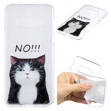 Cat Say No Clear Varnish Soft Phone Back Cover for Samsung Galaxy S10e (5.8 inch)