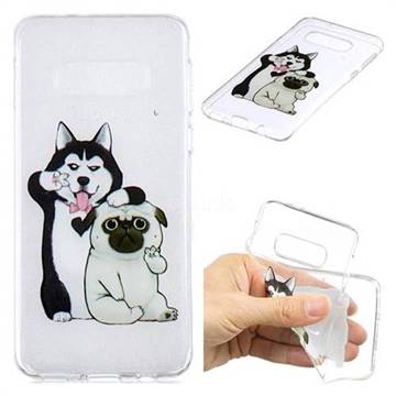 Selfie Dog Clear Varnish Soft Phone Back Cover for Samsung Galaxy S10e (5.8 inch)