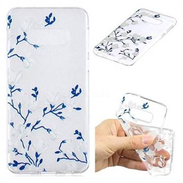 Magnolia Flower Clear Varnish Soft Phone Back Cover for Samsung Galaxy S10e (5.8 inch)