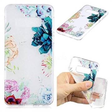 Gem Flower Clear Varnish Soft Phone Back Cover for Samsung Galaxy S10e (5.8 inch)