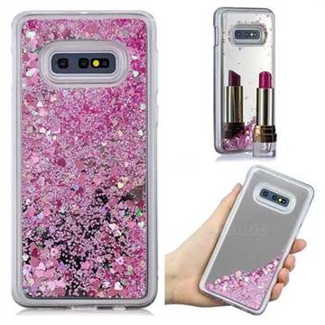 Glitter Sand Mirror Quicksand Dynamic Liquid Star TPU Case for Samsung Galaxy S10e (5.8 inch) - Cherry Pink