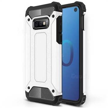 King Kong Armor Premium Shockproof Dual Layer Rugged Hard Cover for Samsung Galaxy S10e (5.8 inch) - White