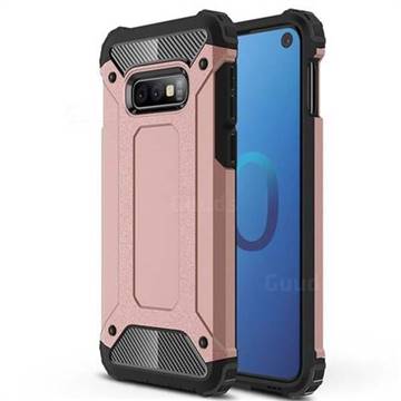 King Kong Armor Premium Shockproof Dual Layer Rugged Hard Cover for Samsung Galaxy S10e (5.8 inch) - Rose Gold