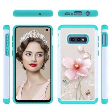 Pearl Flower Shock Absorbing Hybrid Defender Rugged Phone Case Cover for Samsung Galaxy S10e (5.8 inch)