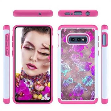 peony Flower Shock Absorbing Hybrid Defender Rugged Phone Case Cover for Samsung Galaxy S10e (5.8 inch)
