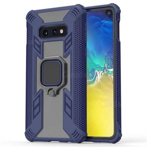 Predator Armor Metal Ring Grip Shockproof Dual Layer Rugged Hard Cover for Samsung Galaxy S10e (5.8 inch) - Blue