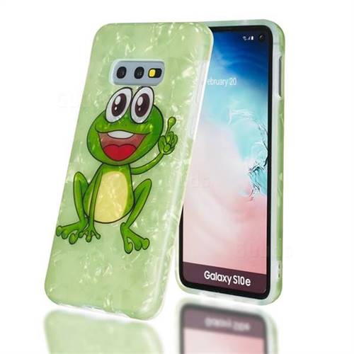 Smile Frog Shell Pattern Clear Bumper Glossy Rubber Silicone Phone Case for Samsung Galaxy S10e (5.8 inch)