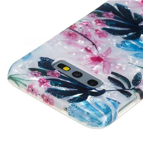 Flowers and Leaves Shell Pattern Clear Bumper Glossy Rubber Silicone ...