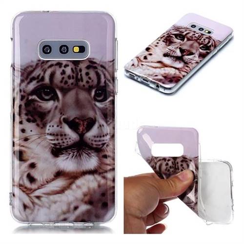 White Leopard Soft TPU Cell Phone Back Cover for Samsung Galaxy S10e (5.8 inch)