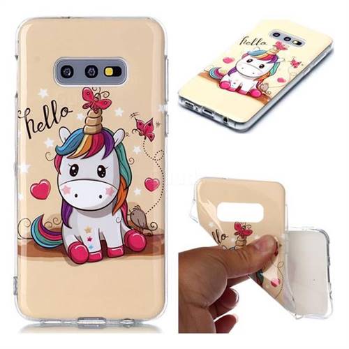 Hello Unicorn Soft TPU Cell Phone Back Cover for Samsung Galaxy S10e (5.8 inch)