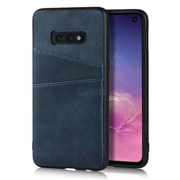 Simple Calf Card Slots Mobile Phone Back Cover for Samsung Galaxy S10e (5.8 inch) - Blue
