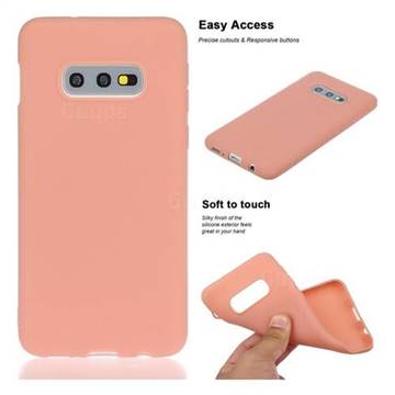 Soft Matte Silicone Phone Cover for Samsung Galaxy S10e (5.8 inch) - Coral Orange