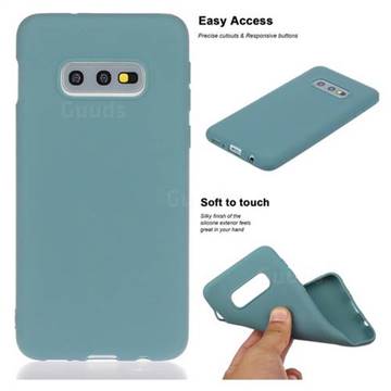 Soft Matte Silicone Phone Cover for Samsung Galaxy S10e (5.8 inch) - Lake Blue