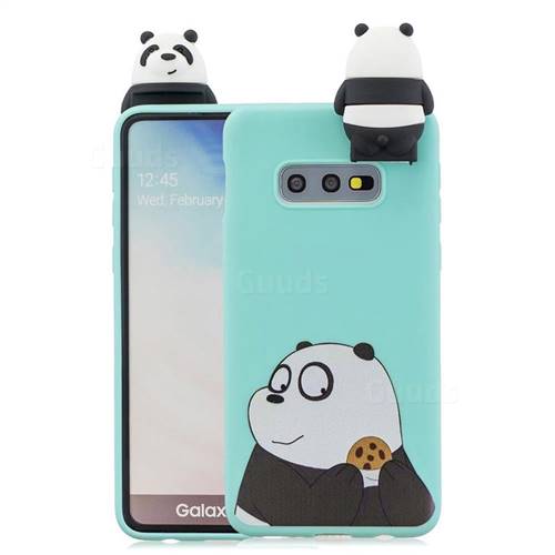 Striped Bear Soft 3D Climbing Doll Stand Soft Case for Samsung Galaxy S10e (5.8 inch)