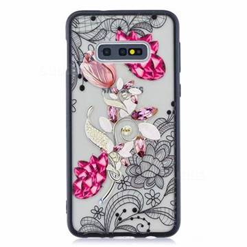 Tulip Lace Diamond Flower Soft TPU Back Cover for Samsung Galaxy S10e (5.8 inch)