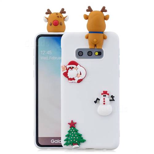 White Elk Christmas Xmax Soft 3D Silicone Case for Samsung Galaxy S10e (5.8 inch)