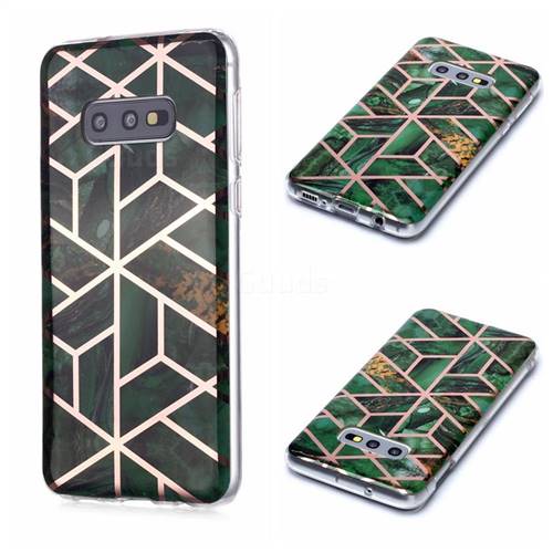 Green Rhombus Galvanized Rose Gold Marble Phone Back Cover for Samsung Galaxy S10e (5.8 inch)